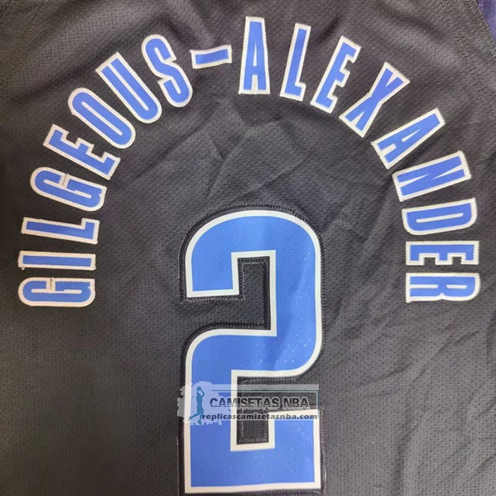 Camiseta Oklahoma City Thunder Shai Gilgeous-Alexander NO 2 Earned Autentico Negro